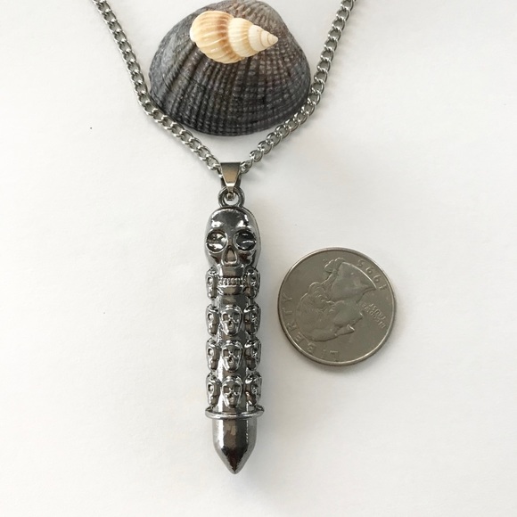 3D Skull Bullet Pendant - Picture 2 of 3